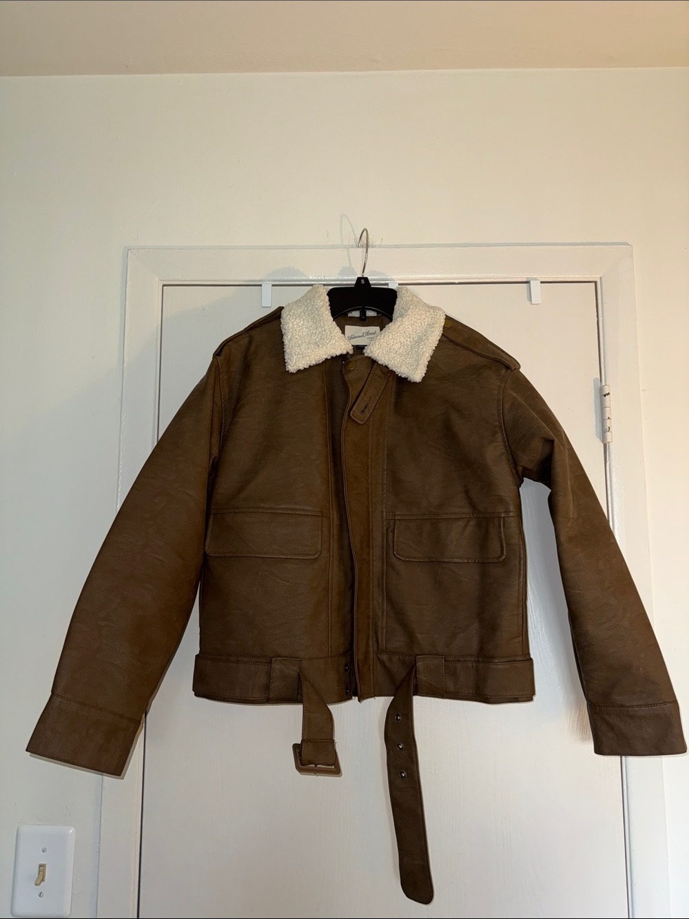 Universal Thread Brown Faux-Shearling Collar Bomber Jacket